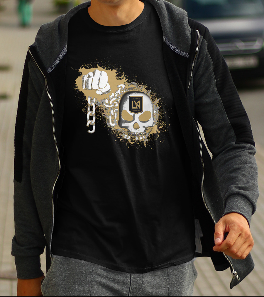 Los Angeles Fc Skull And Fist With Chain T-Shirt
