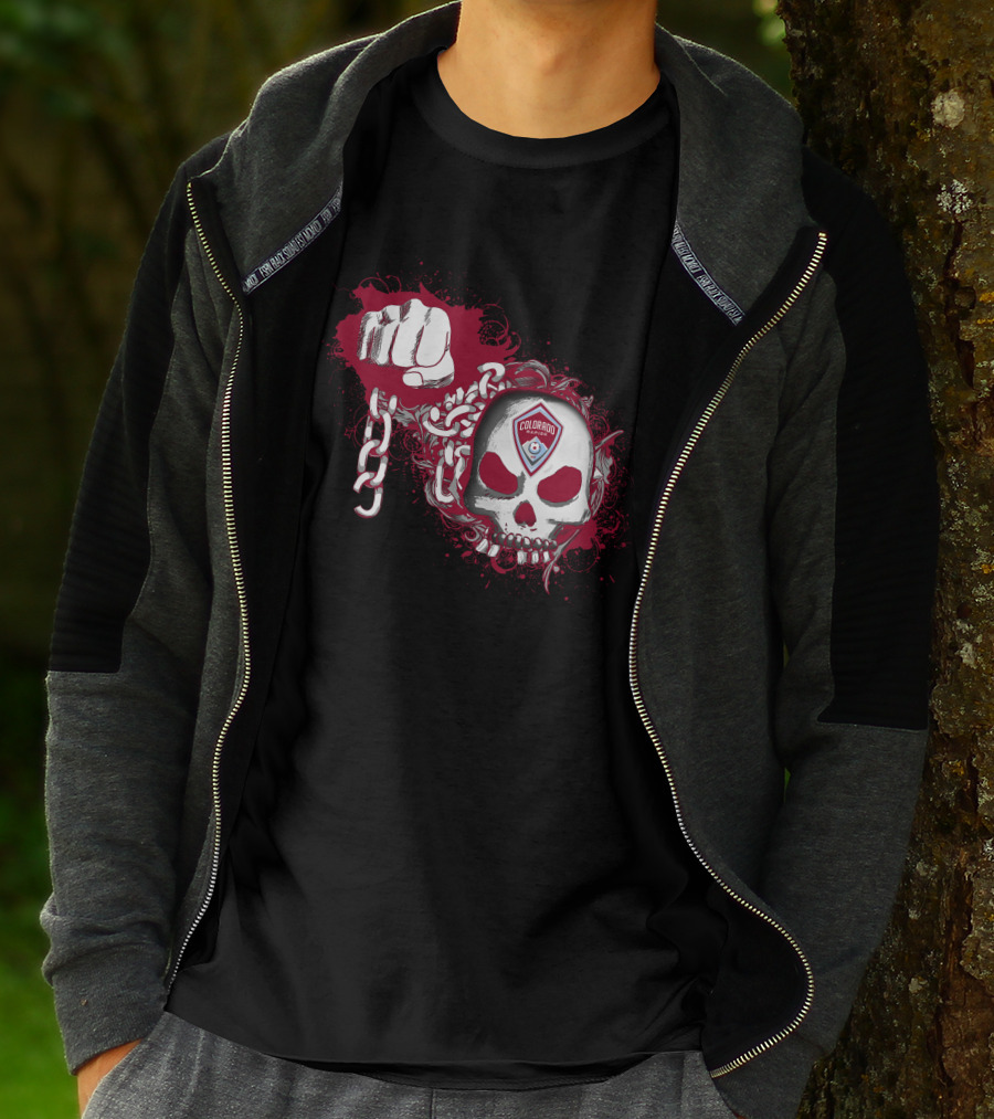 Colorado Rapids Skull Logo And Chain T-Shirt