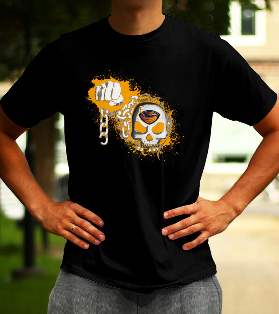 Atlanta Thrashers Skull And Chains Iconic Nhl Symbol With Hockey T-Shirt