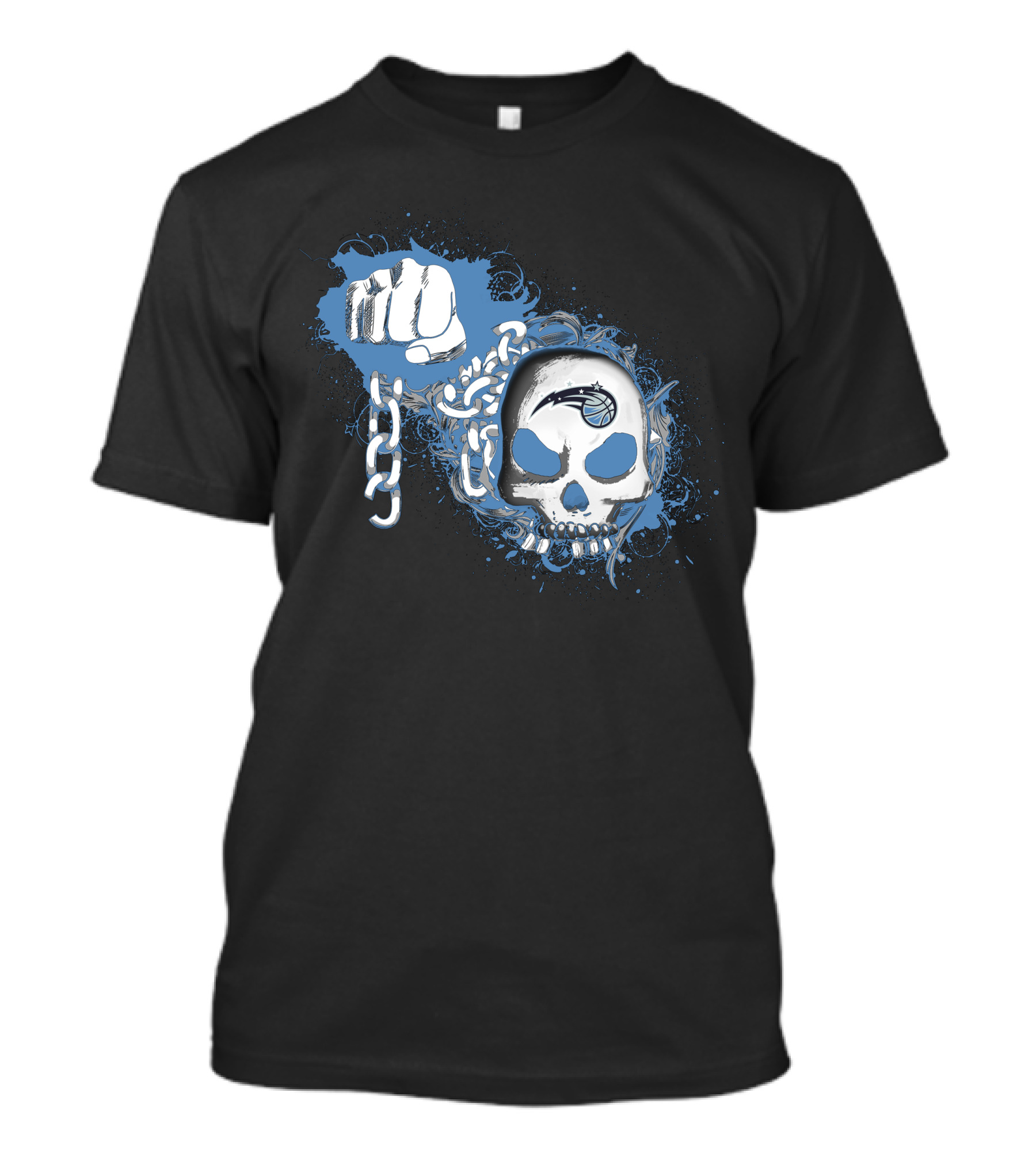 Orlando Magic Skull Logo With Fist And Chain T-Shirt