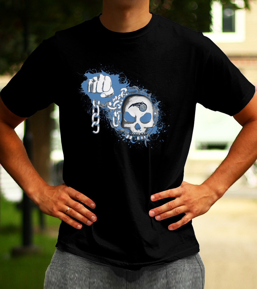 Orlando Magic Skull Logo With Fist And Chain T-Shirt
