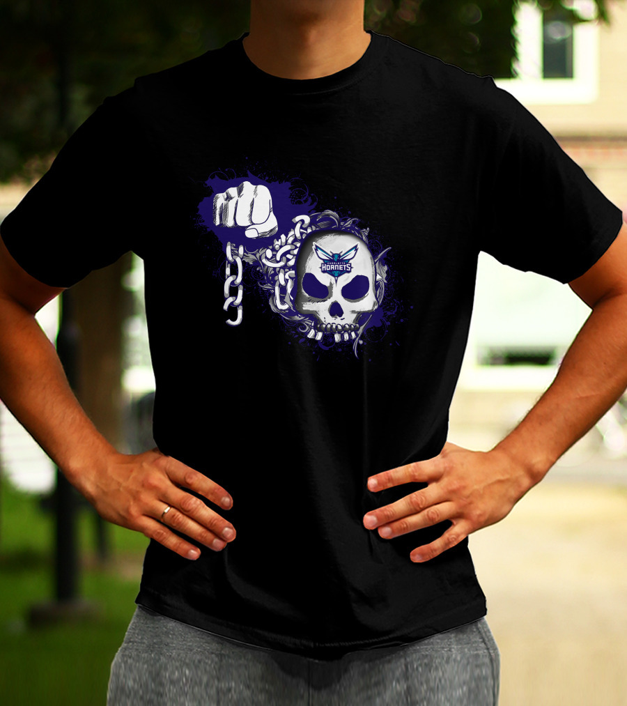 Charlotte Hornets Skull And Chains 209 T-Shirt