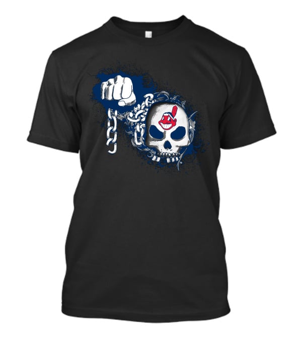 Cleveland Indians Skull And Chains Artwork T-Shirt
