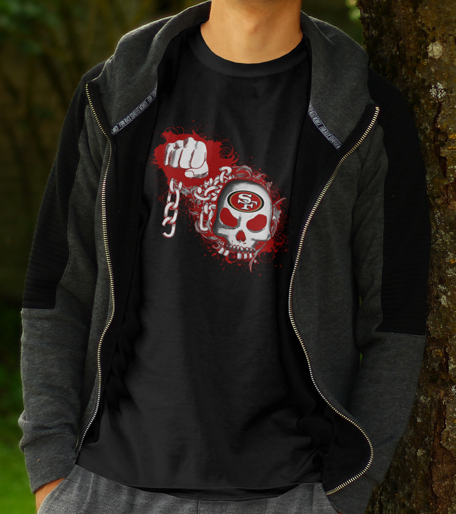 San Francisco 49ers Skull And Chains Fist T-Shirt
