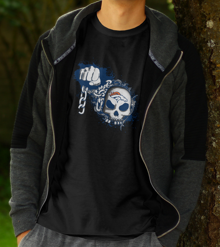 Denver Broncos Skull Chain T-Shirt