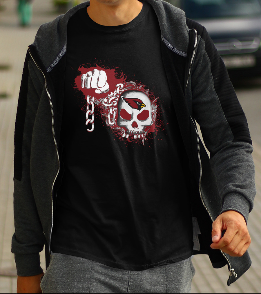 Arizona Cardinals Skull And Chain T-Shirt