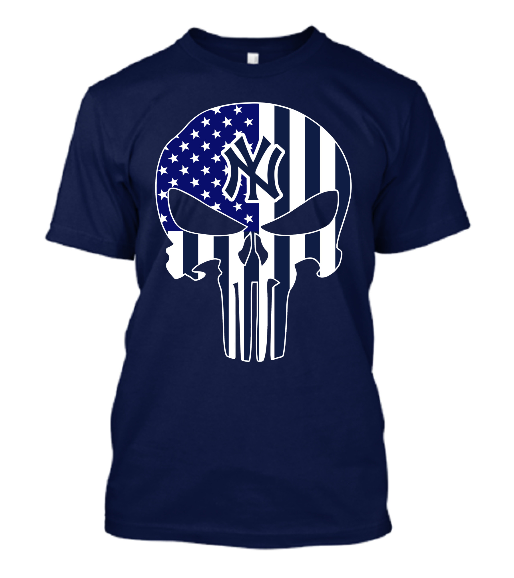 Yankees Logo American Flag Punisher Skull 1 T-Shirt