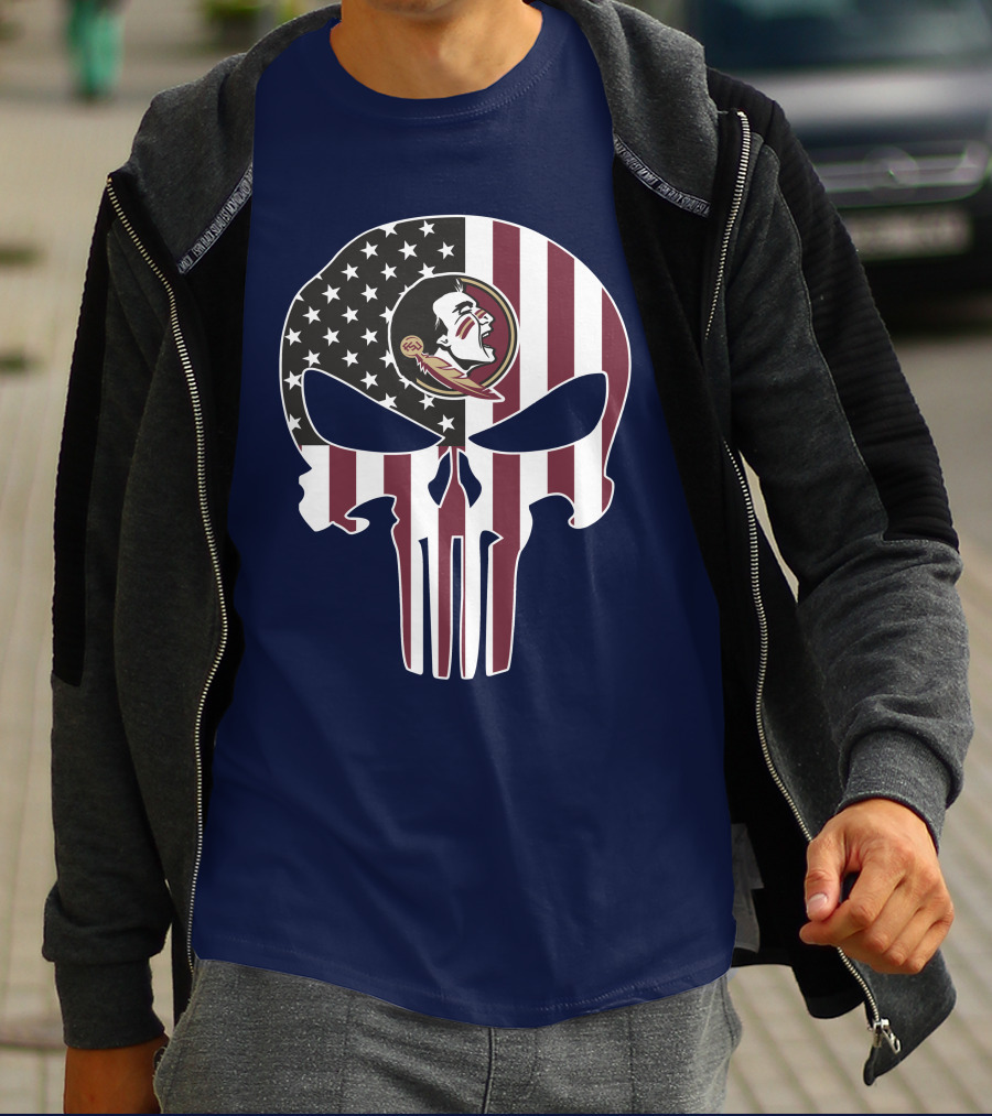 Florida State Seminoles American Flag The Punisher T-Shirt