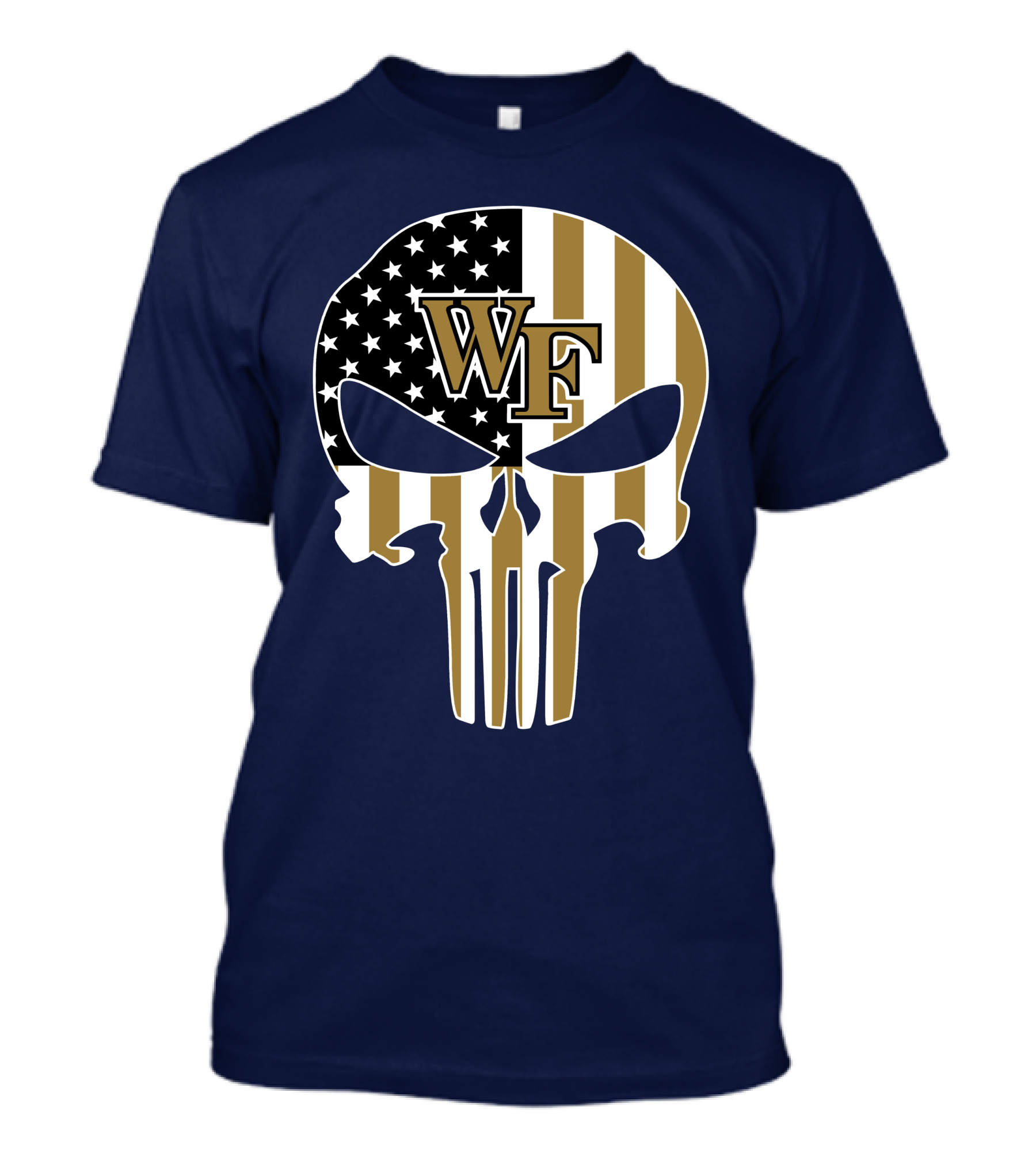 Wake Forest Wf Punisher Skull American Flag T-Shirt