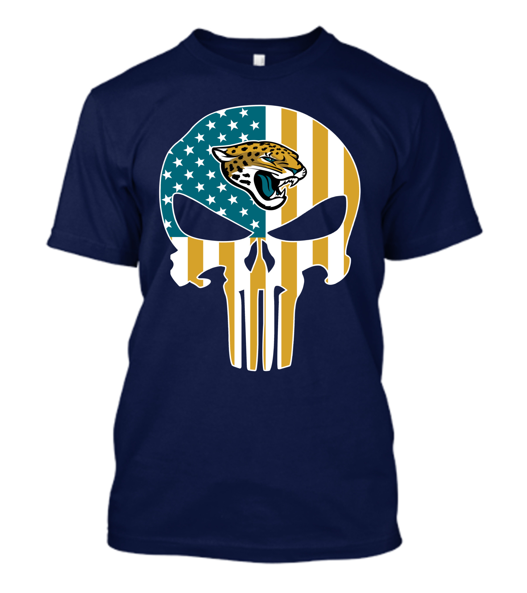 Jacksonville Jaguars The Punisher American Flag Logo 18 T-Shirt