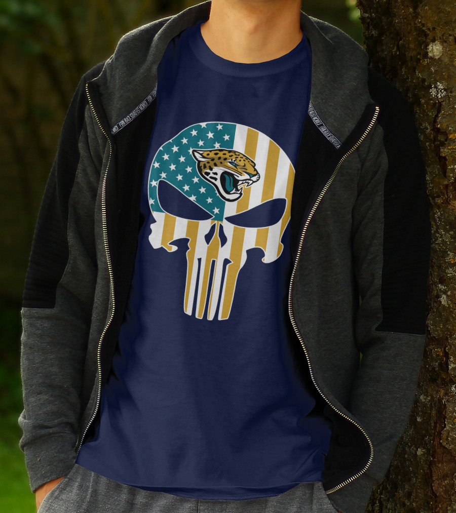 Jacksonville Jaguars The Punisher American Flag Logo 18 T-Shirt
