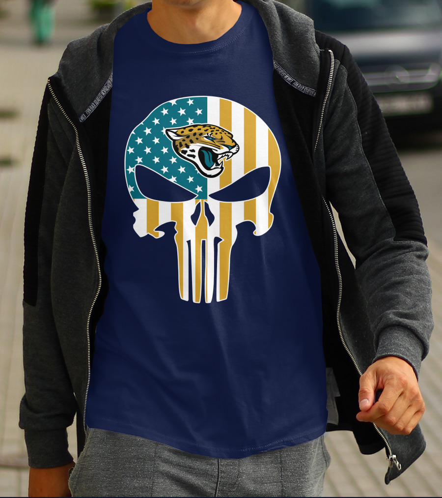Jacksonville Jaguars The Punisher American Flag Logo 18 T-Shirt