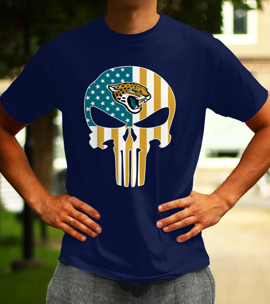 Jacksonville Jaguars The Punisher American Flag Logo 18 T-Shirt