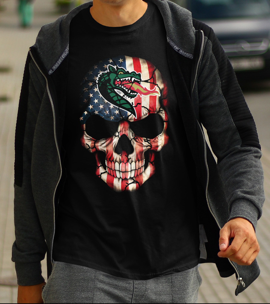 Uab Blazers American Flag Skull T-Shirt