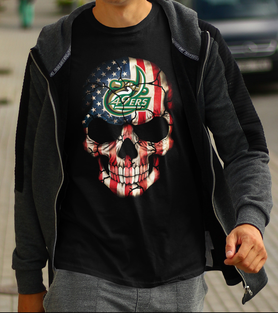 Charlotte 49ers American Flag Skull T-Shirt