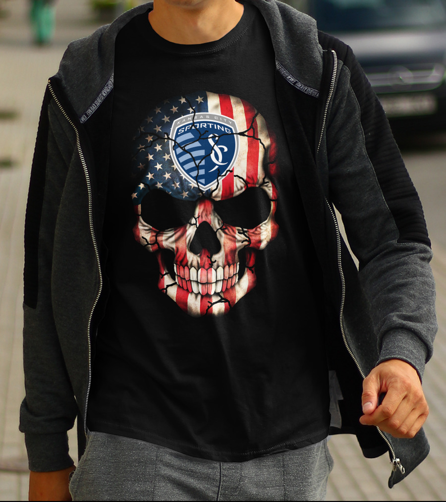 Sporting Kansas City American Flag Skull T-Shirt