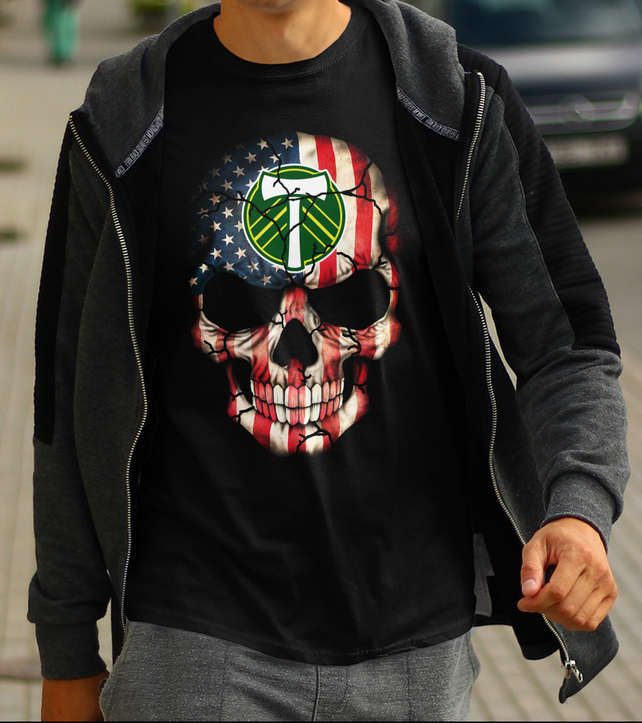 Portland Timbers American Flag Skull T-Shirt