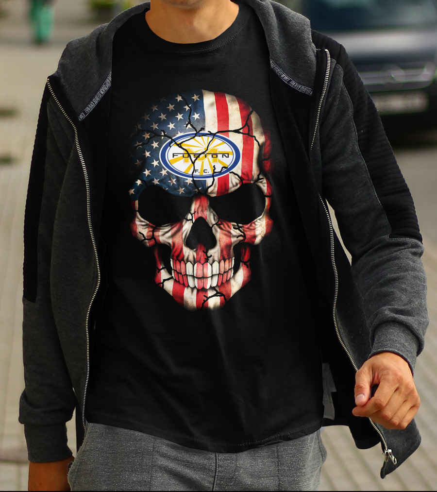 Miami Fusion F.c. Skull American Flag T-Shirt