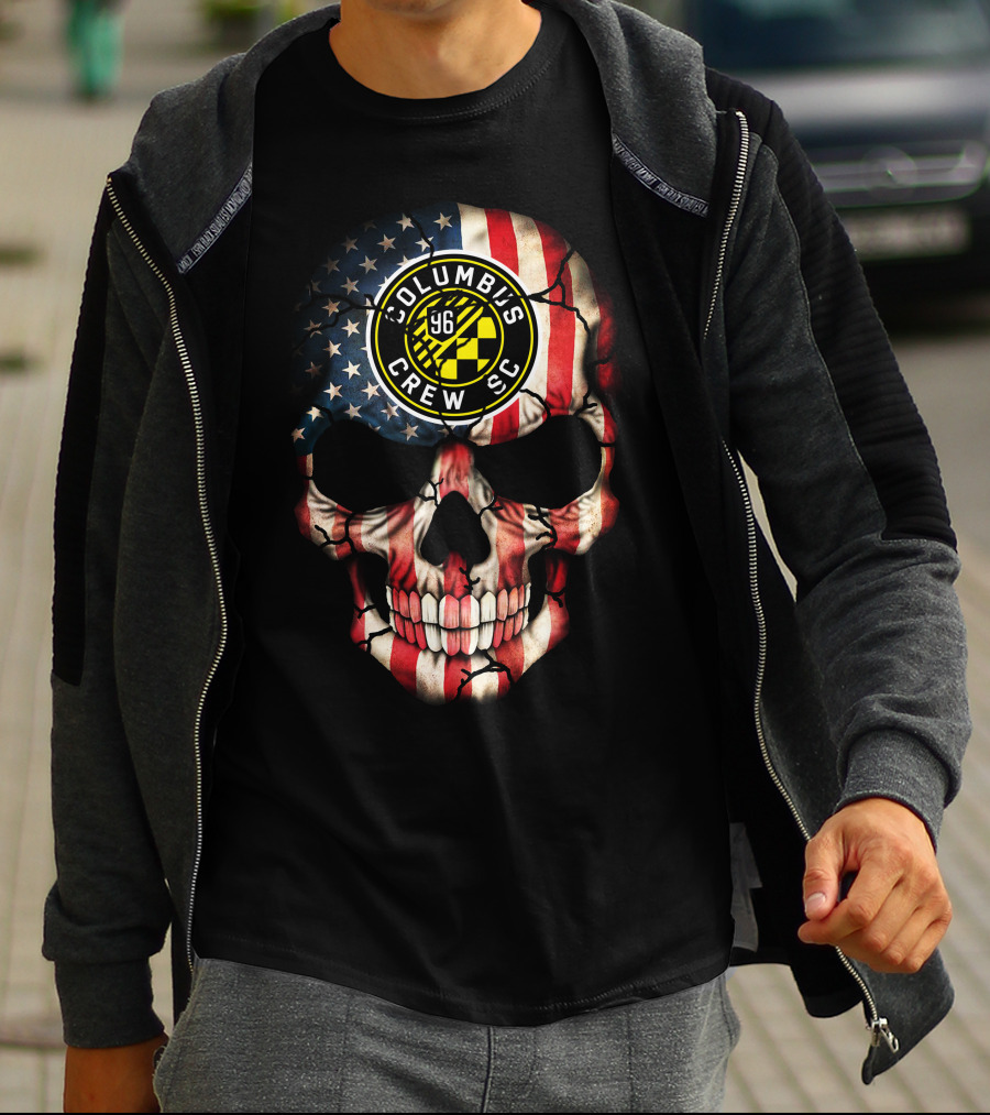 Columbus Crew Sc 96 Skull American Flag T-Shirt