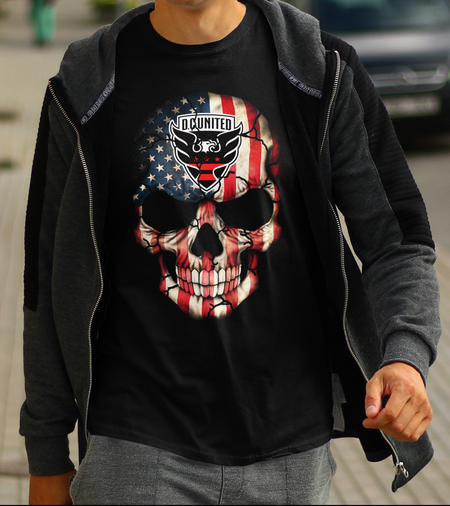 Dc United American Flag Skull T-Shirt