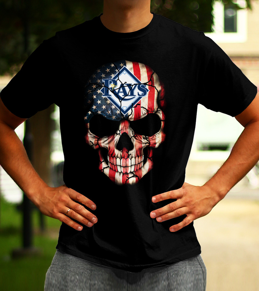 Tampa Bay Rays American Flag Skull Design 220 T-Shirt