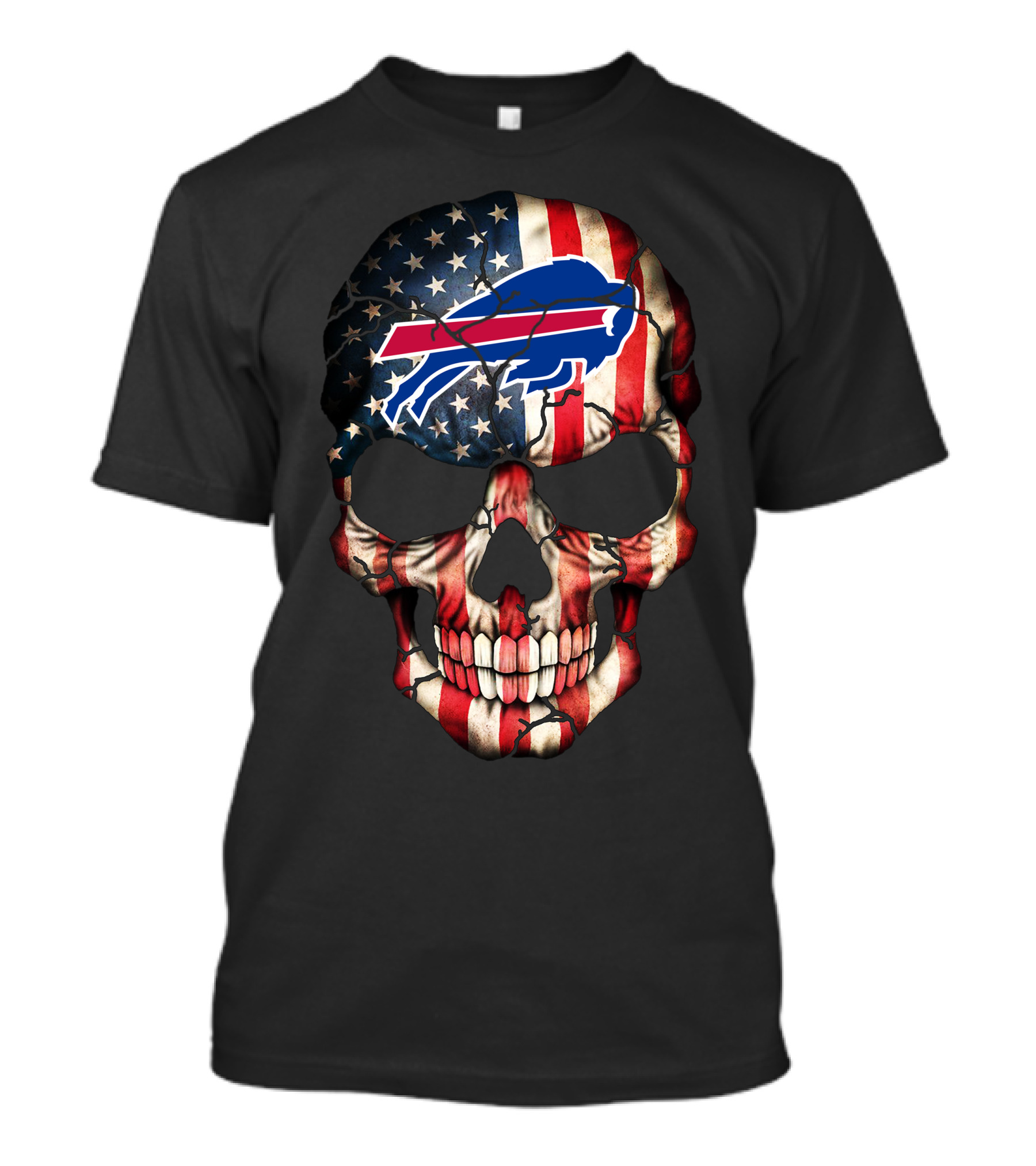 Buffalo Bills American Flag Skull 270 T-Shirt