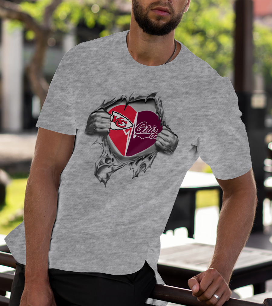 Chiefs Grizzlies Heart Kansas City Montana Passion T-Shirt