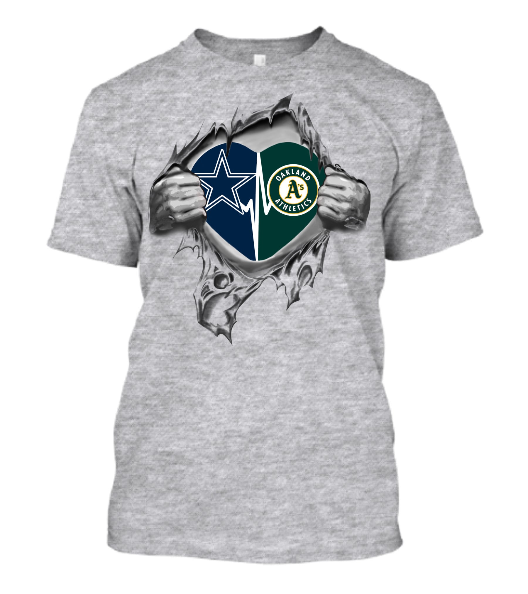 Cowboys Heart And Oakland Athletics Passion T-Shirt