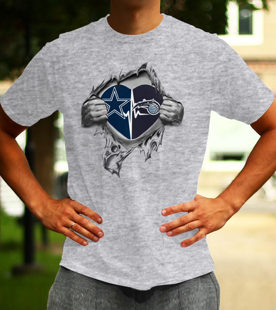 Cowboys Orlando Magic Heartbeat Inside My Heart T-Shirt