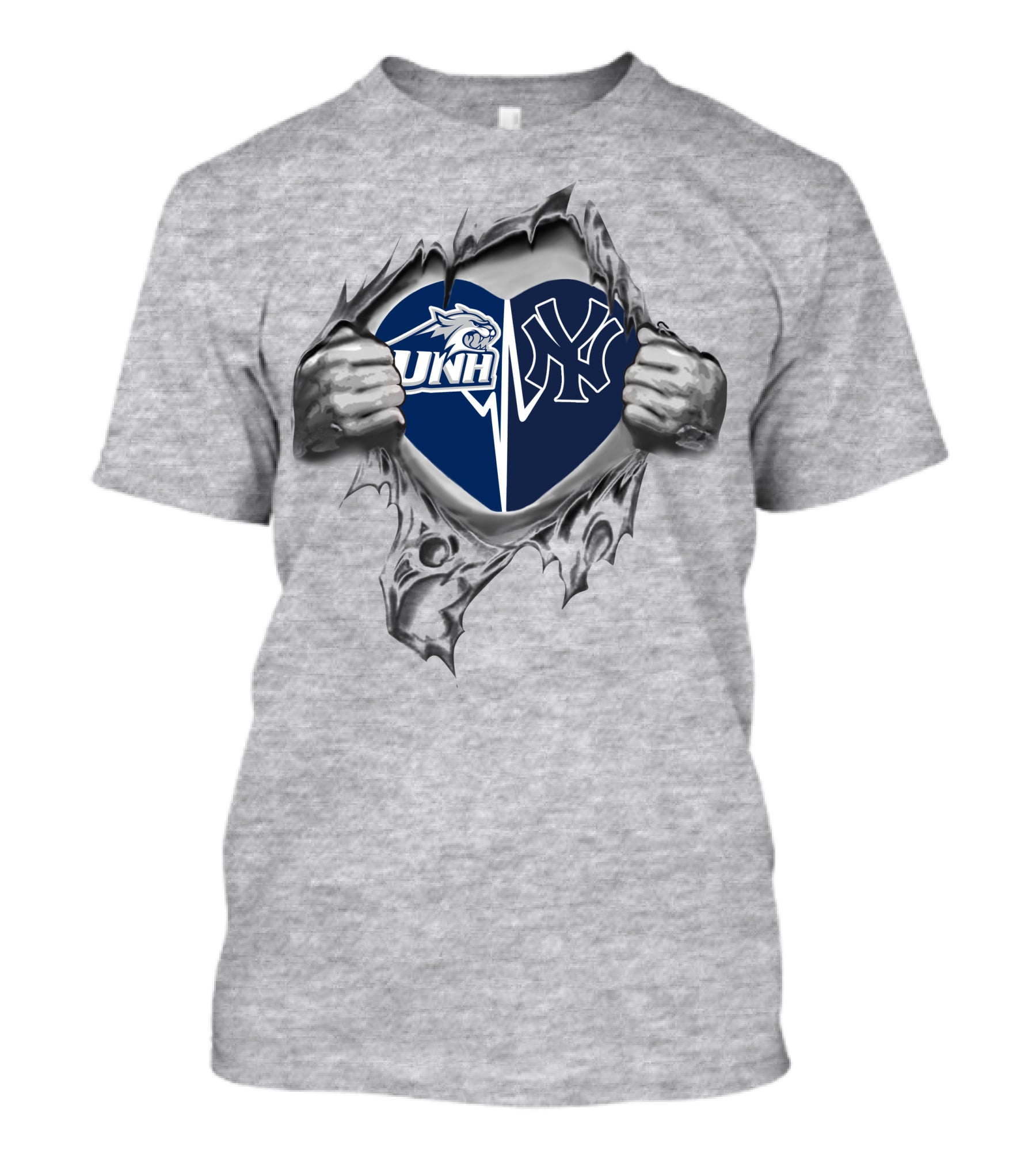 Unh Wildcats Yankees Heart Inside Passion T-Shirt
