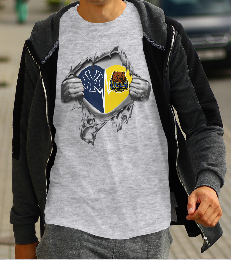Yankees Ucla Bruins Heart Logo Tear T-Shirt
