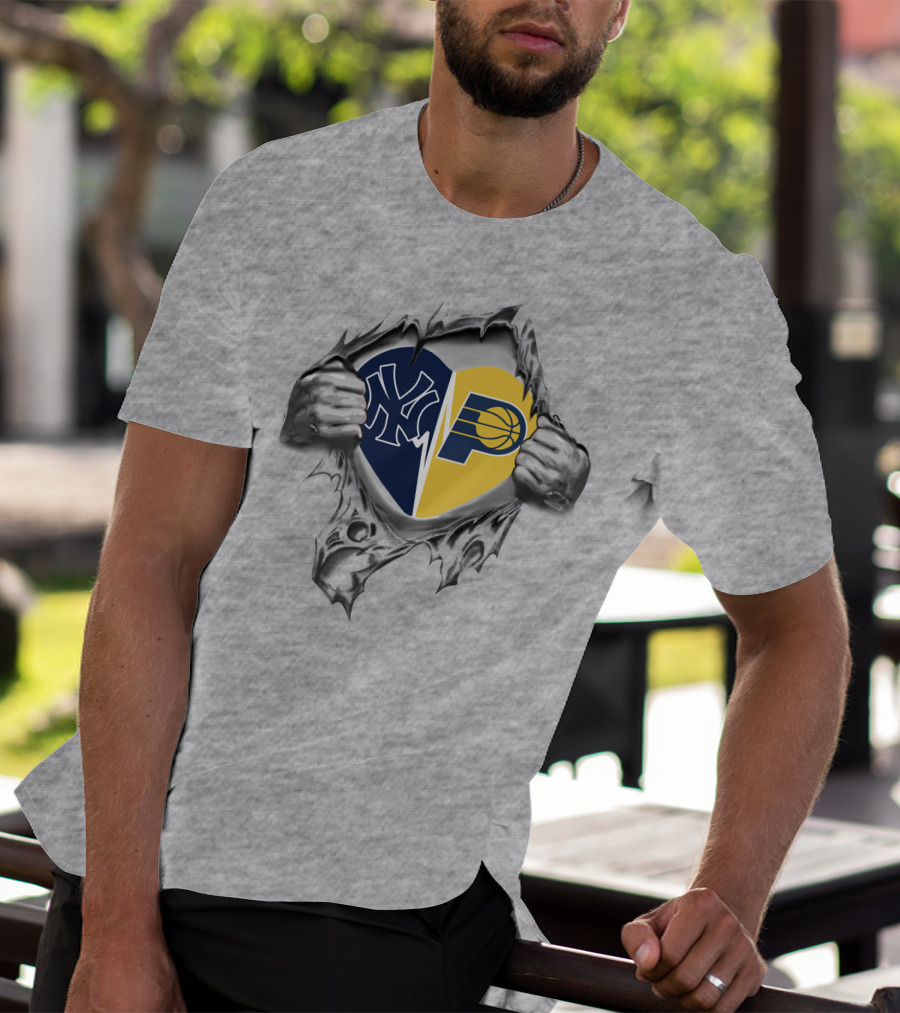 Yankees Pacers Heart Rip T-Shirt