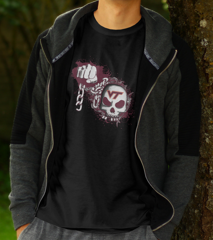 Virginia Tech Hokies Vt Skull And Chain T-Shirt