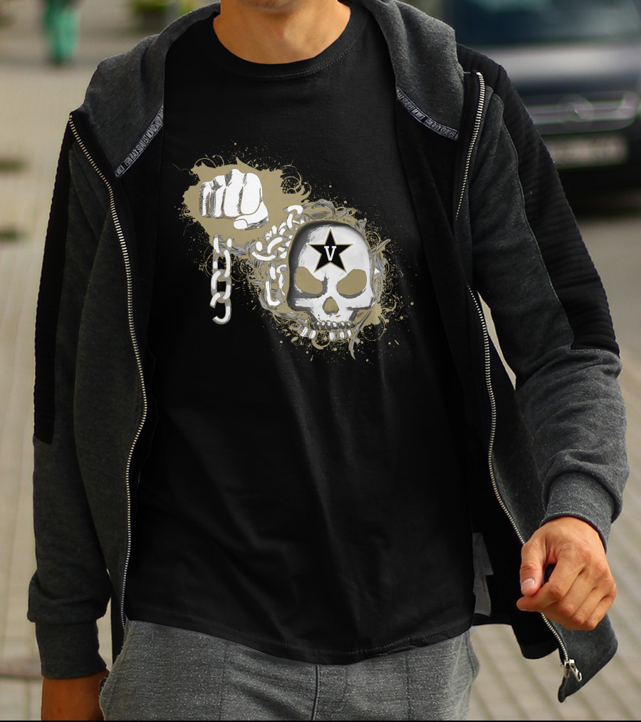 Vanderbilt Commodores Skull And Fist With Star T-Shirt
