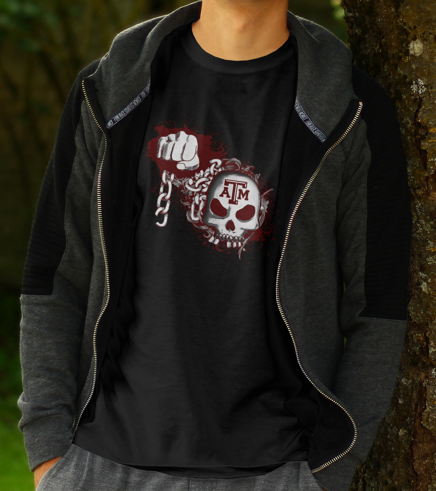 Atm Skull Fist Chains Texas A&M Aggies T-Shirt