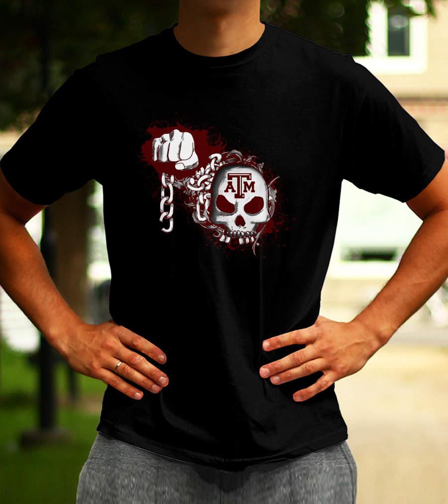 Atm Skull Fist Chains Texas A&M Aggies T-Shirt