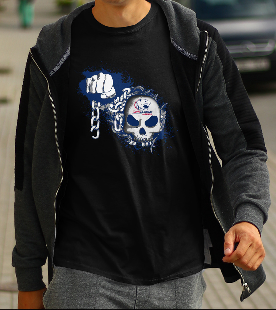 South Alabama Jaguars Skull And Chains T-Shirt