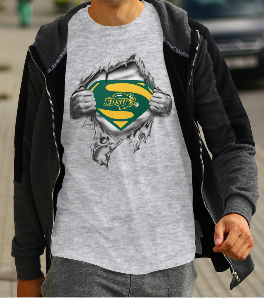 North Dakota State Bison Ndsu Superman Logo Burst T-Shirt