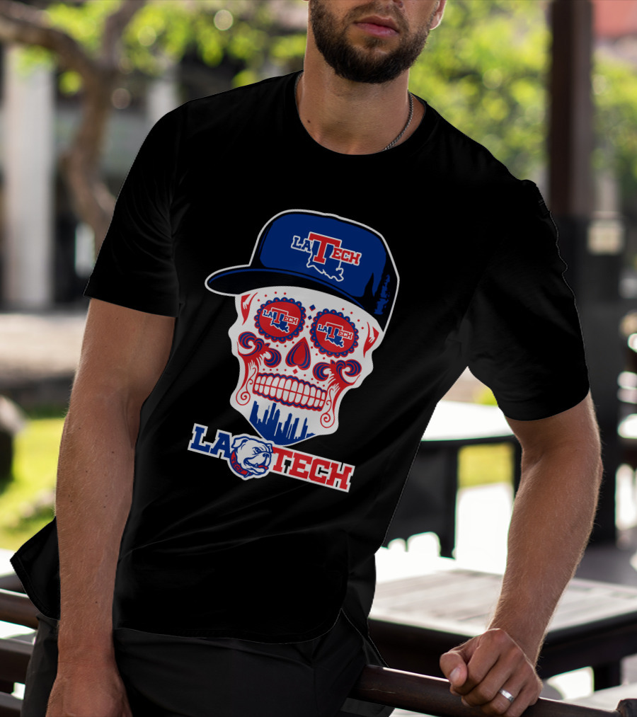 La Tech Bulldogs Skull In Hat Fun T-Shirt