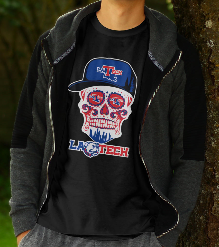 La Tech Bulldogs Skull In Hat Fun T-Shirt