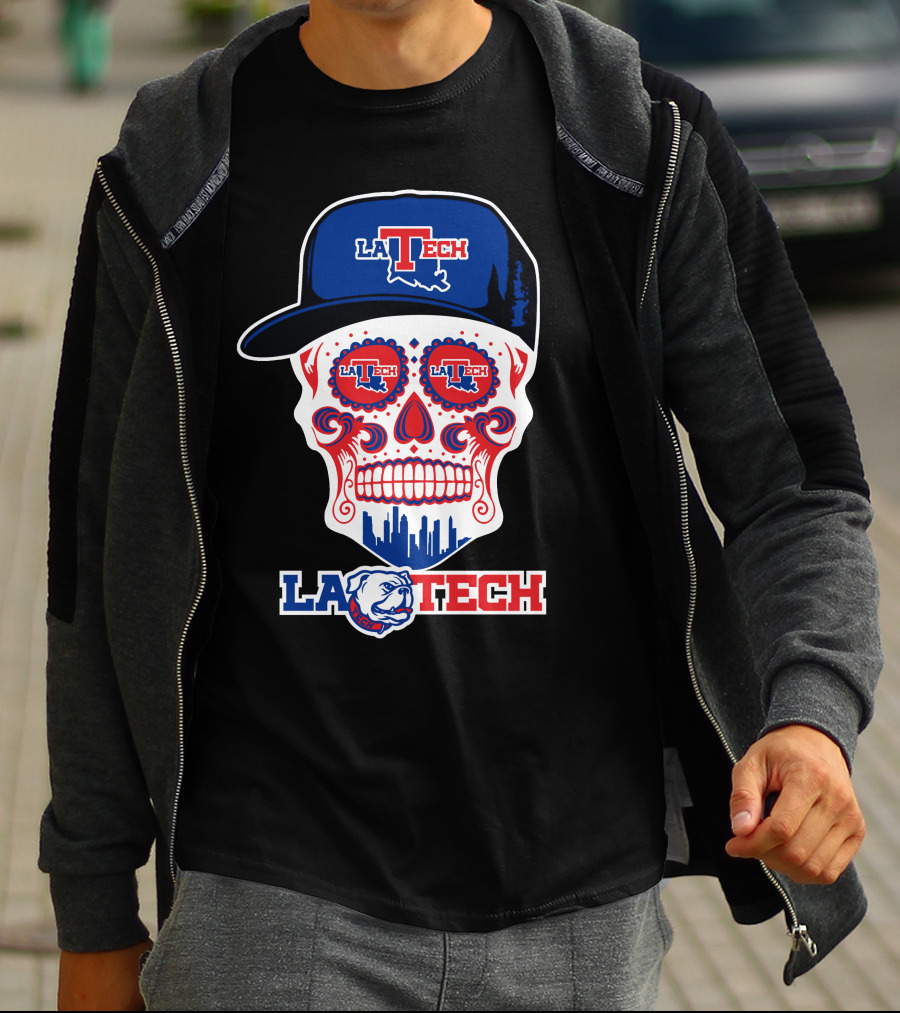 La Tech Bulldogs Skull In Hat Fun T-Shirt