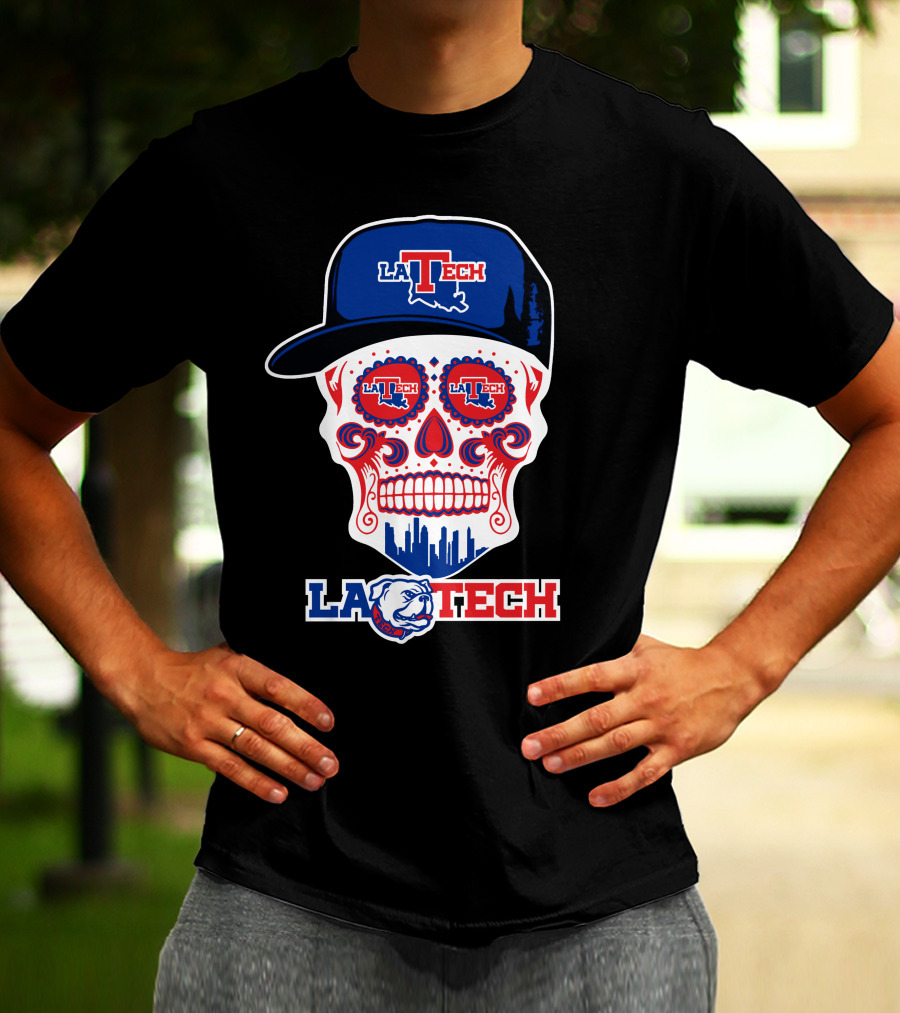 La Tech Bulldogs Skull In Hat Fun T-Shirt