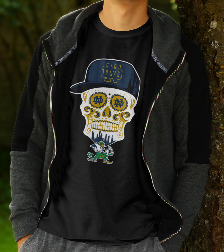 Notre Dame Fighting Irish Skull Nd Hat Iconic Symbol T-Shirt