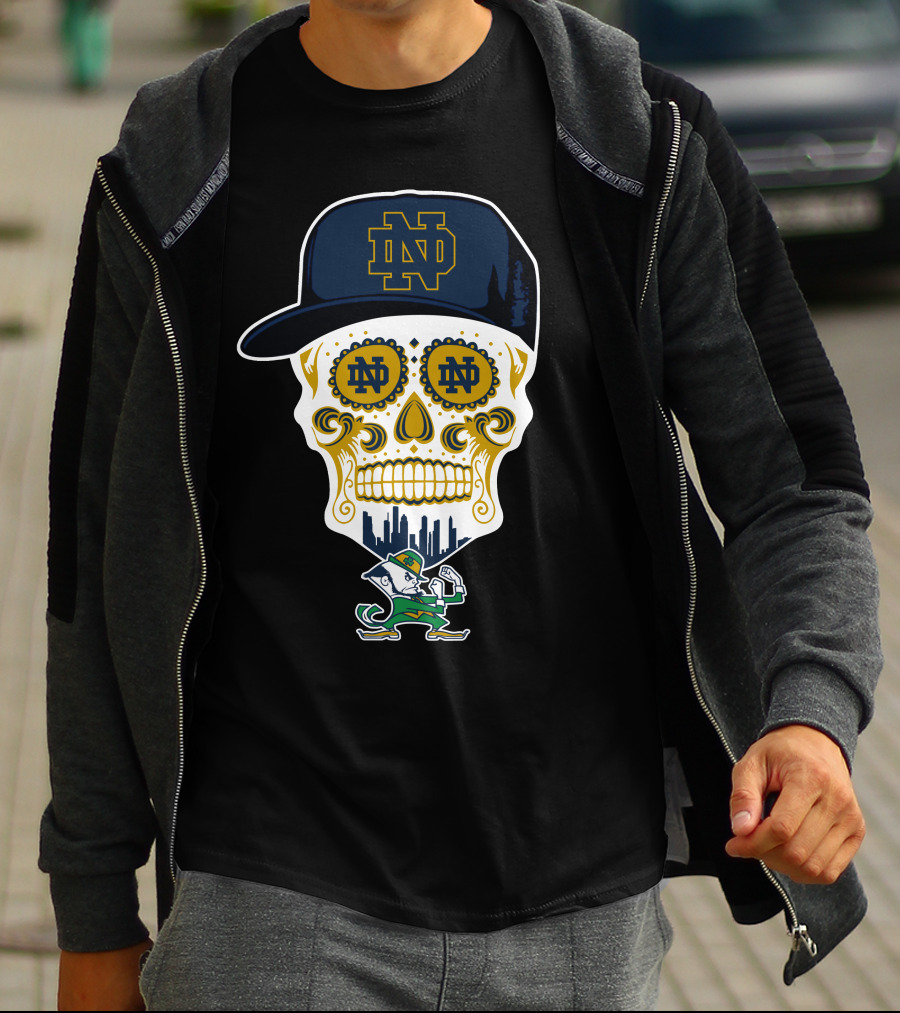 Notre Dame Fighting Irish Skull Nd Hat Iconic Symbol T-Shirt
