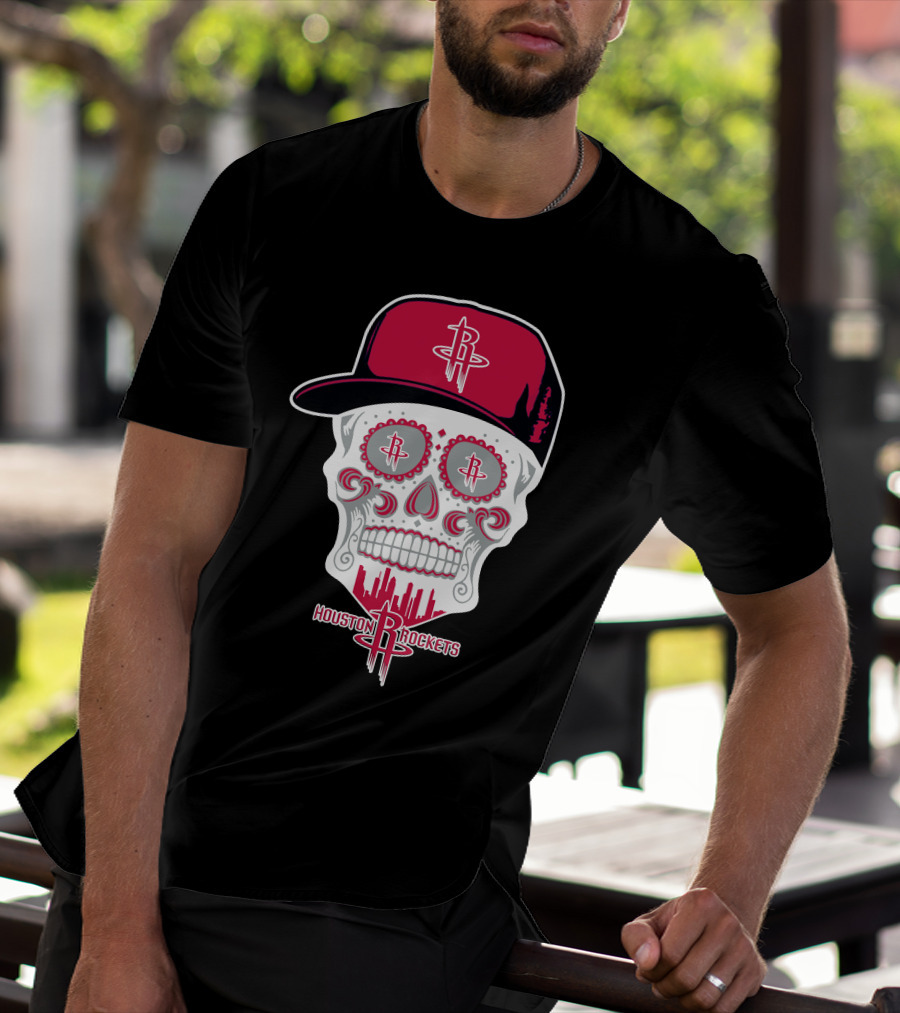 Houston Rockets Skull Cap T-Shirt