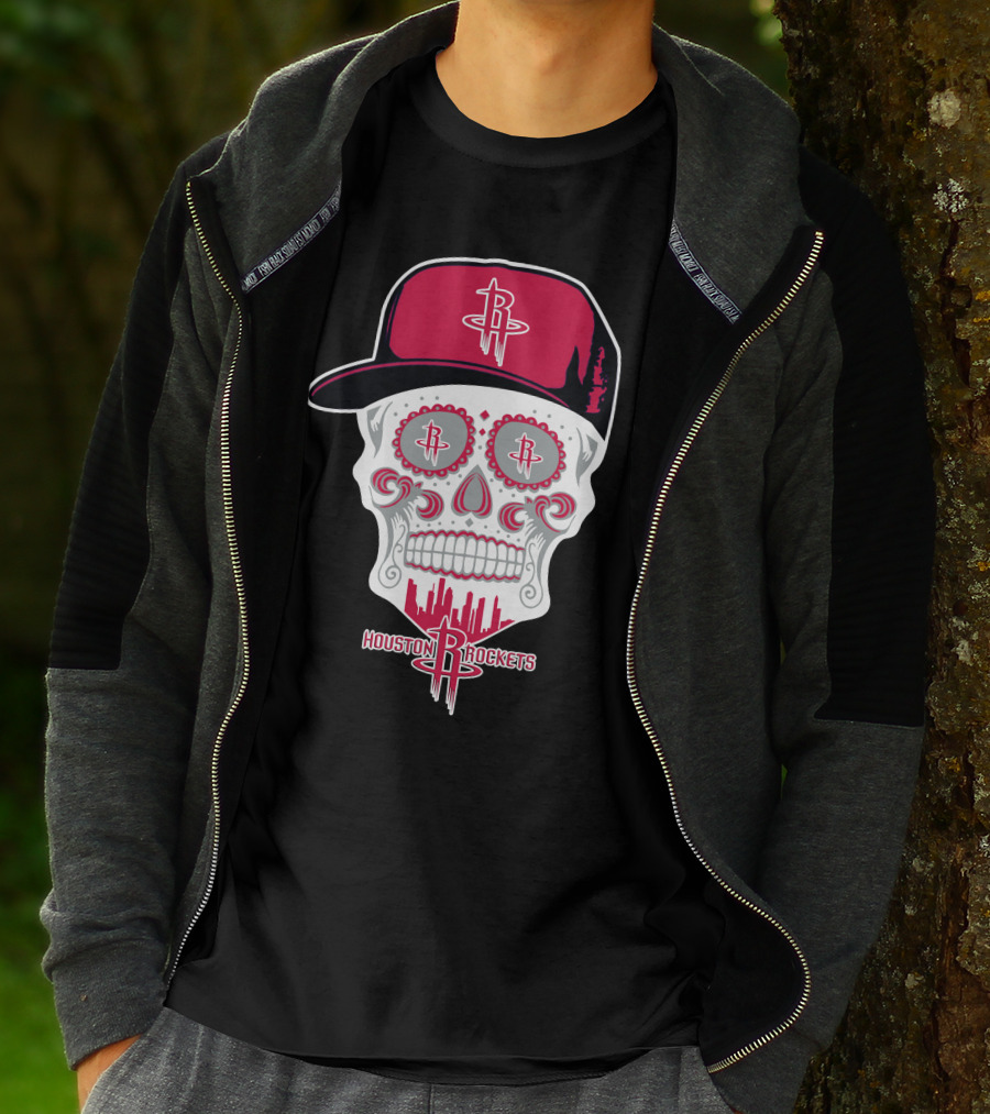 Houston Rockets Skull Cap T-Shirt