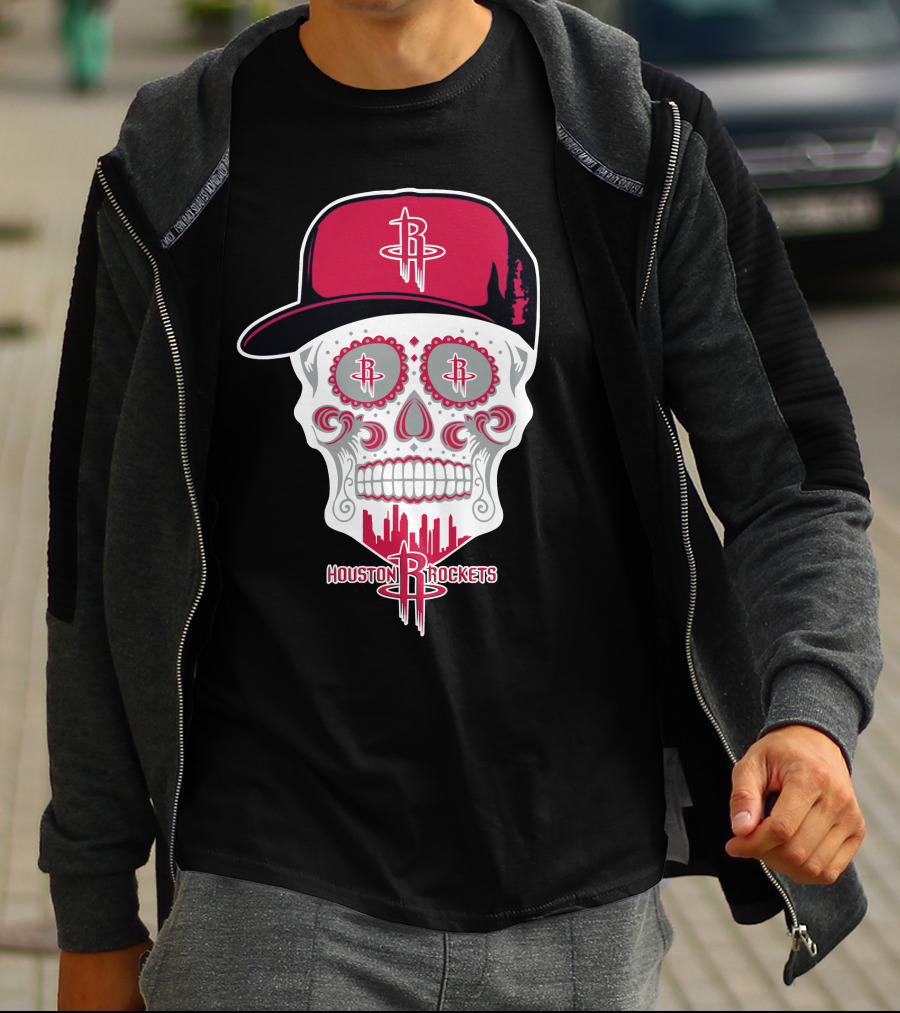 Houston Rockets Skull Cap T-Shirt