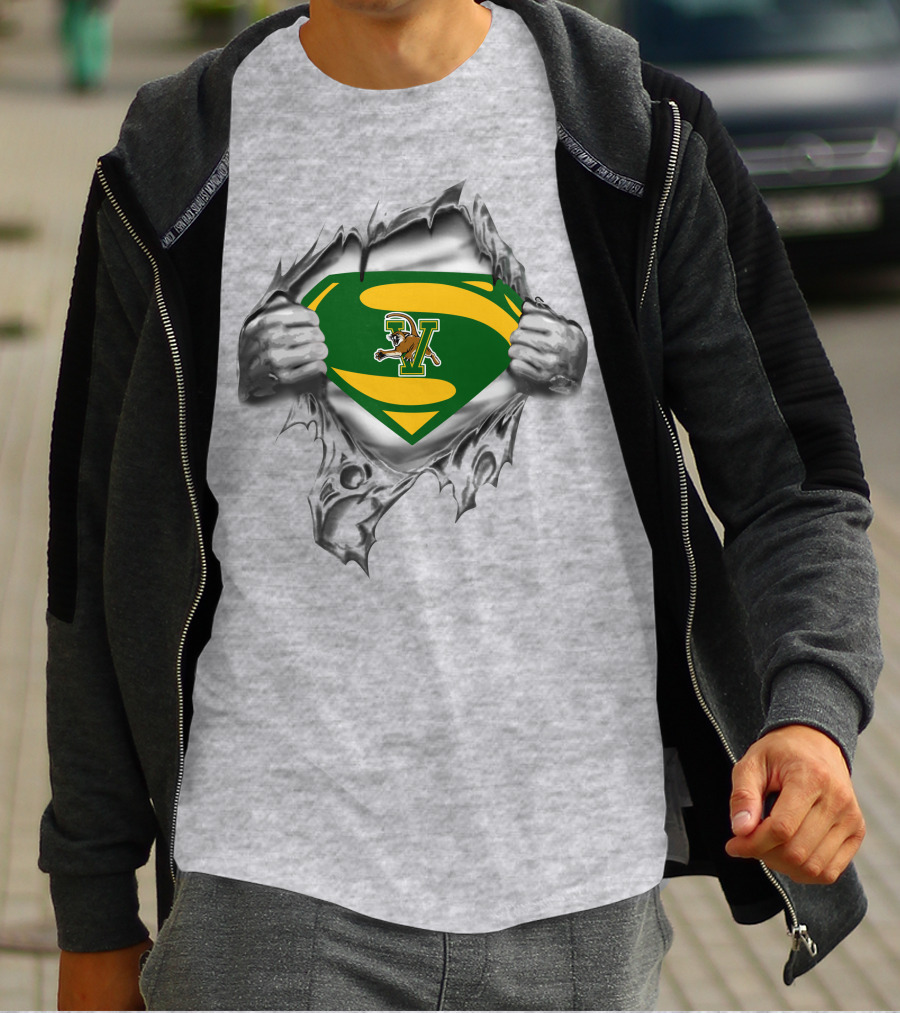 Vermont Catamounts Superman Logo Tear Open T-Shirt