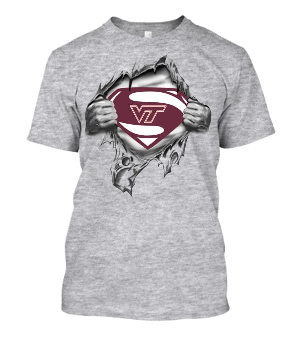 Virginia Tech Hokies Vt Superman Emblem Burst T-Shirt