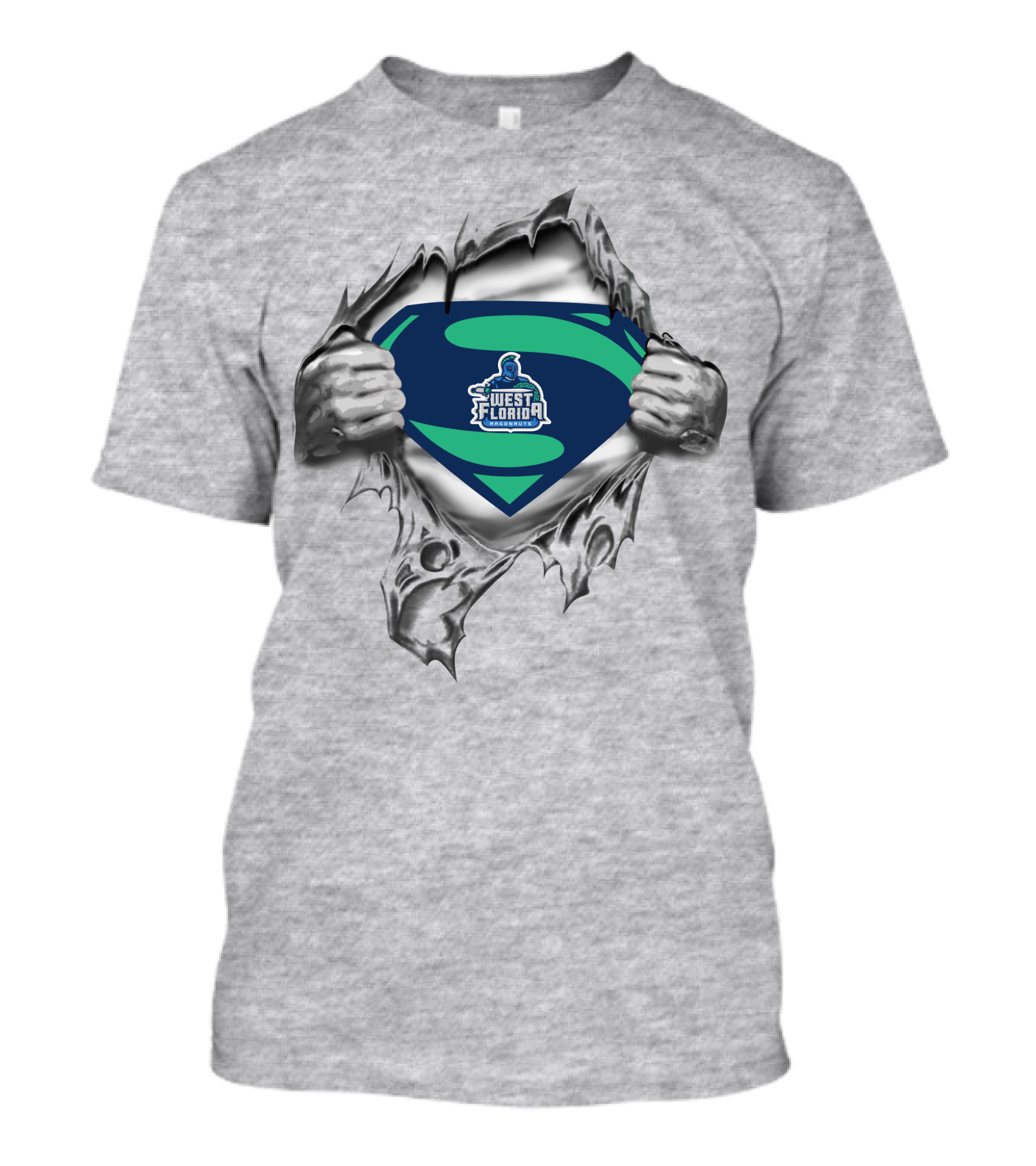 West Florida Argonauts Superman Logo Shield Breakthrough T-Shirt